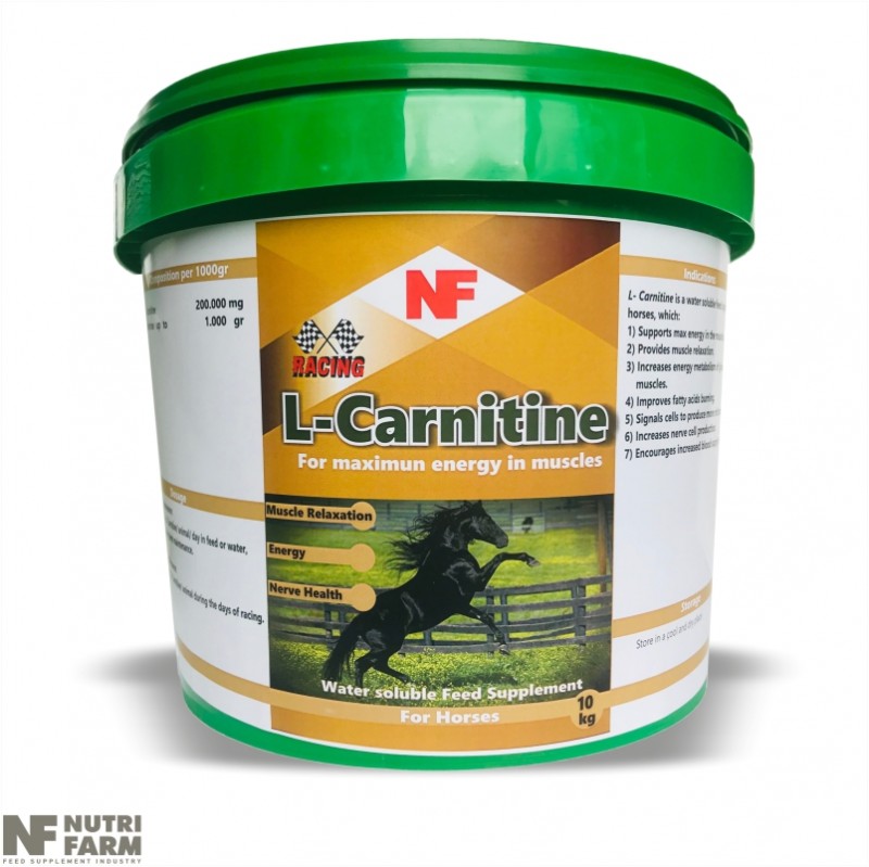L- CARNITINE<br>WATER SOLUBLE FEED SUPPLEMENT<br>Maximum energy in muscles